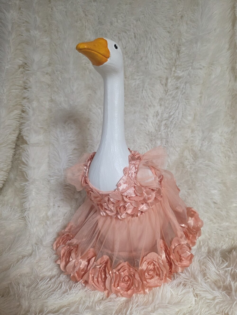 19" Peach Floral Tulle Dress